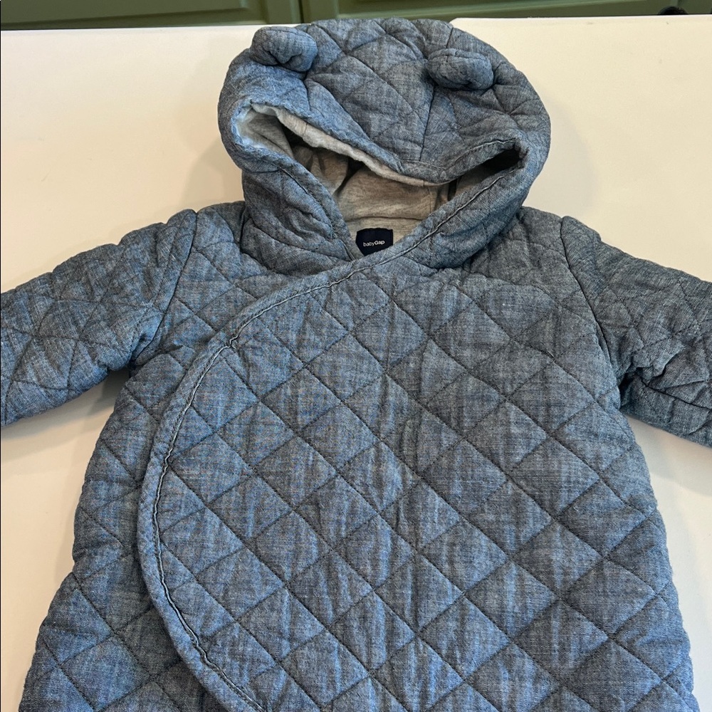 GAP Baby - Chambray, Gray and Blue Hooded‎ Car Coat